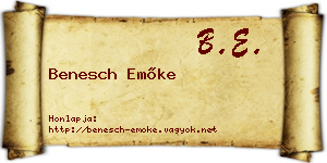 Benesch Emőke névjegykártya